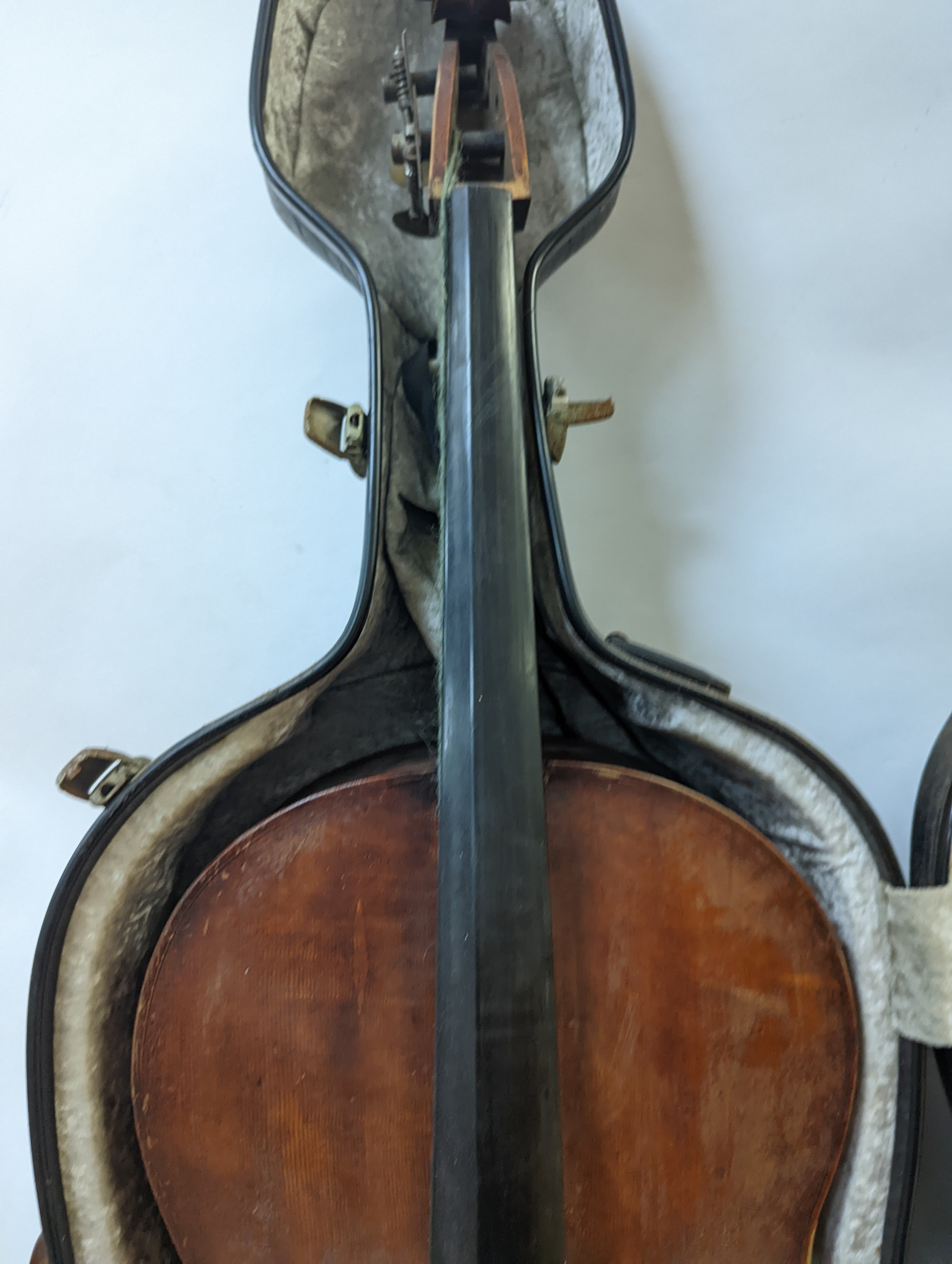 A 19th century German cello, labelled E M Blankert, cased